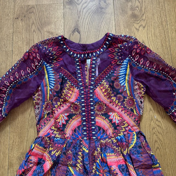 NWT Anthropologie Maren Embroidered Maxi Dress Size 4 Petite Sunset Motif Purple - Picture 9 of 16